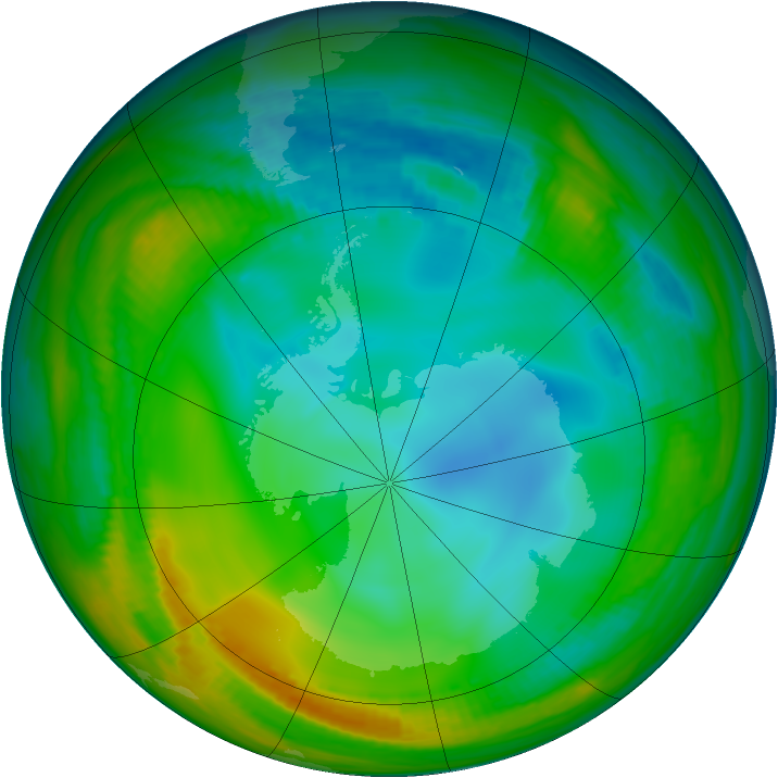 Antarctic ozone map for 12 July 1998